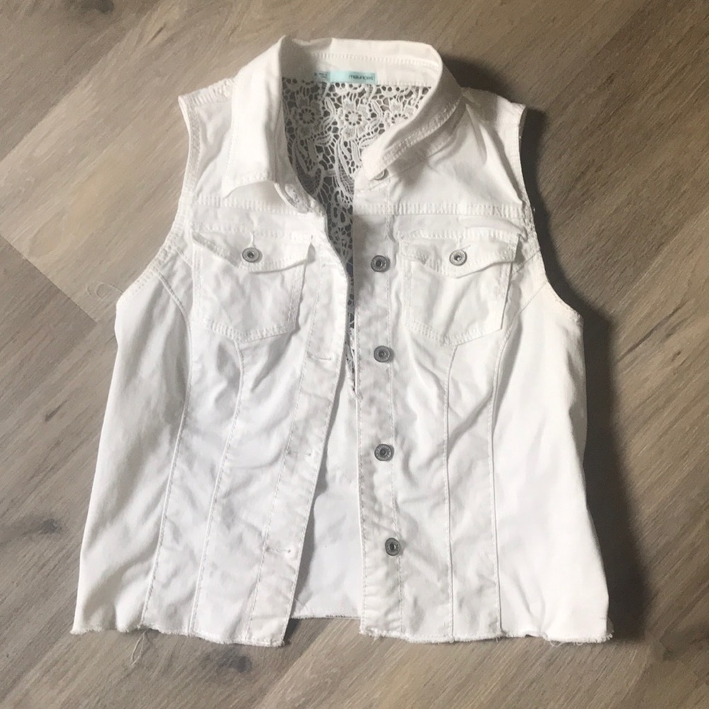 White Denim Vest
